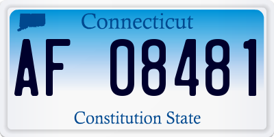 CT license plate AF08481