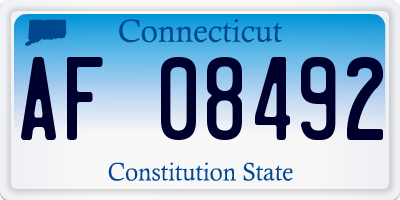 CT license plate AF08492