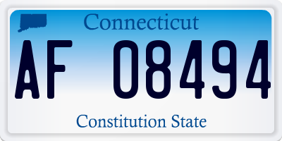 CT license plate AF08494