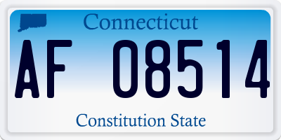 CT license plate AF08514