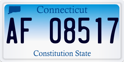 CT license plate AF08517