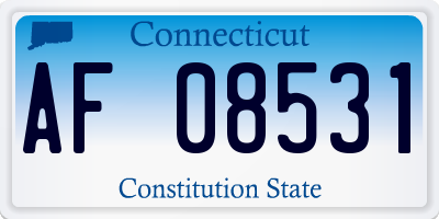 CT license plate AF08531