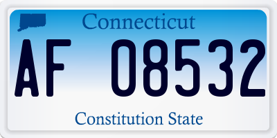 CT license plate AF08532