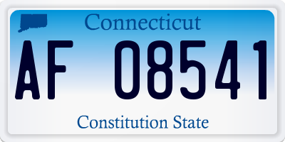 CT license plate AF08541