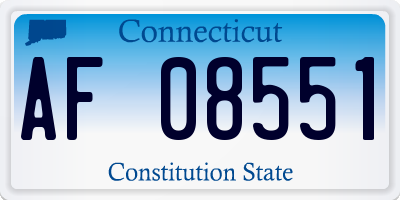 CT license plate AF08551