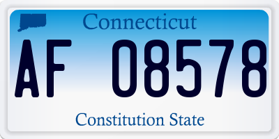 CT license plate AF08578