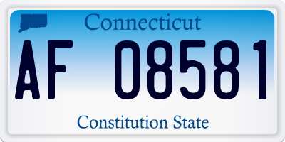 CT license plate AF08581