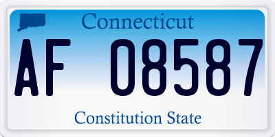 CT license plate AF08587