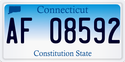 CT license plate AF08592