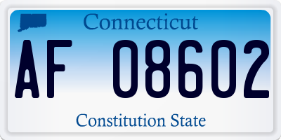 CT license plate AF08602