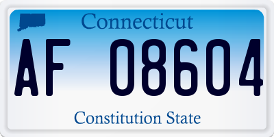 CT license plate AF08604