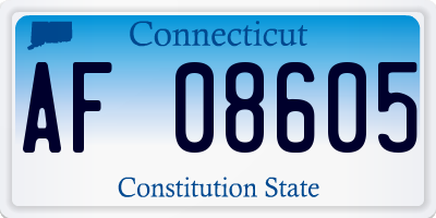 CT license plate AF08605