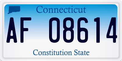 CT license plate AF08614