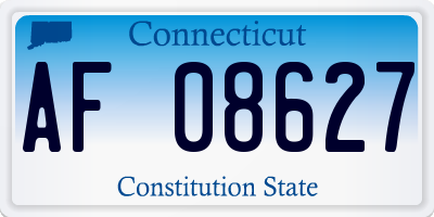 CT license plate AF08627