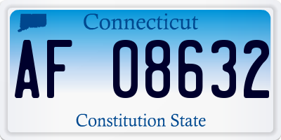 CT license plate AF08632