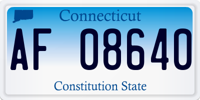 CT license plate AF08640