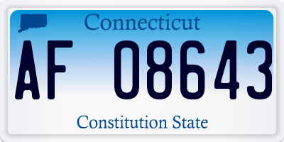 CT license plate AF08643