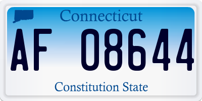 CT license plate AF08644