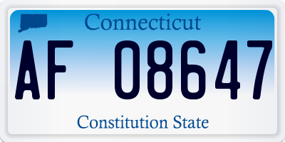 CT license plate AF08647