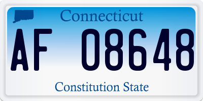 CT license plate AF08648