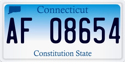 CT license plate AF08654