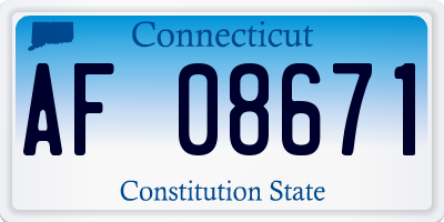 CT license plate AF08671
