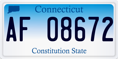 CT license plate AF08672