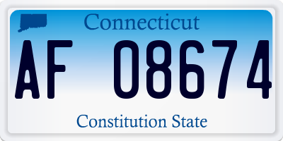 CT license plate AF08674