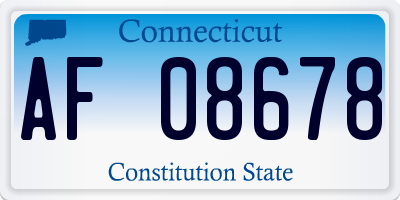 CT license plate AF08678
