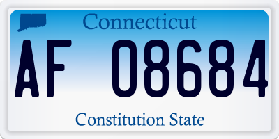 CT license plate AF08684