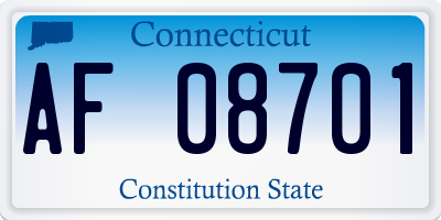 CT license plate AF08701