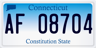 CT license plate AF08704