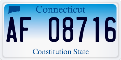 CT license plate AF08716