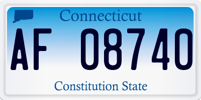 CT license plate AF08740