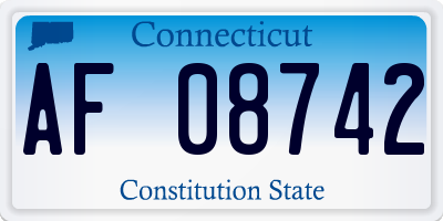 CT license plate AF08742
