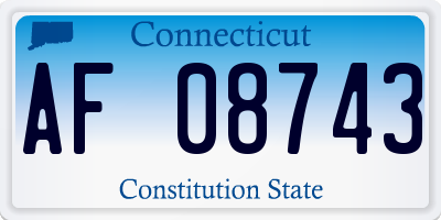 CT license plate AF08743