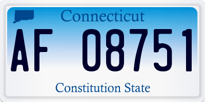 CT license plate AF08751