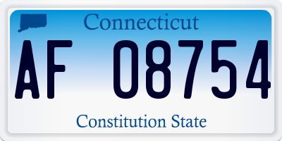 CT license plate AF08754