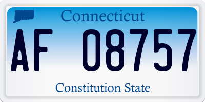 CT license plate AF08757