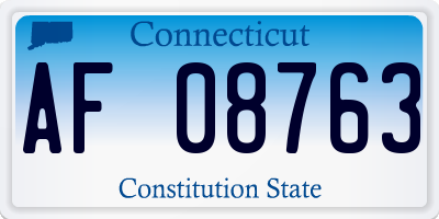 CT license plate AF08763