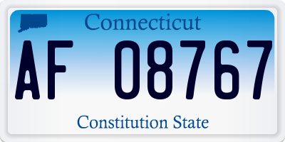 CT license plate AF08767