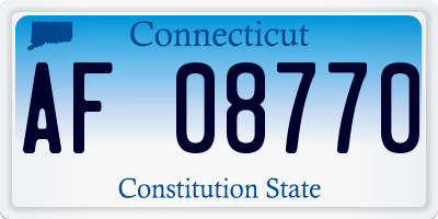 CT license plate AF08770