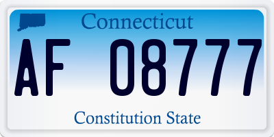 CT license plate AF08777