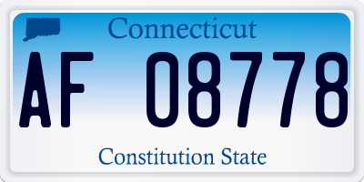 CT license plate AF08778