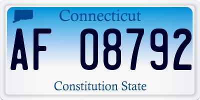 CT license plate AF08792
