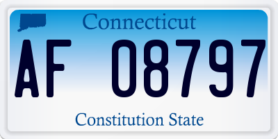 CT license plate AF08797