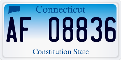 CT license plate AF08836