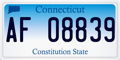 CT license plate AF08839