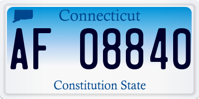 CT license plate AF08840