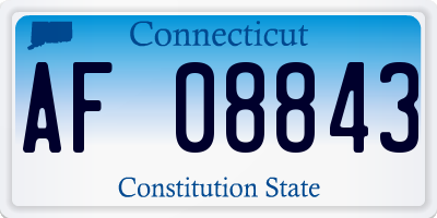 CT license plate AF08843
